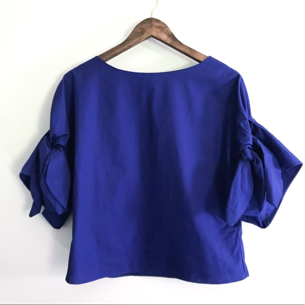 Topshop Blouse With Tie Sleeves